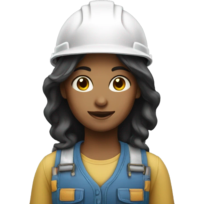 builder girl with dark hair emoji