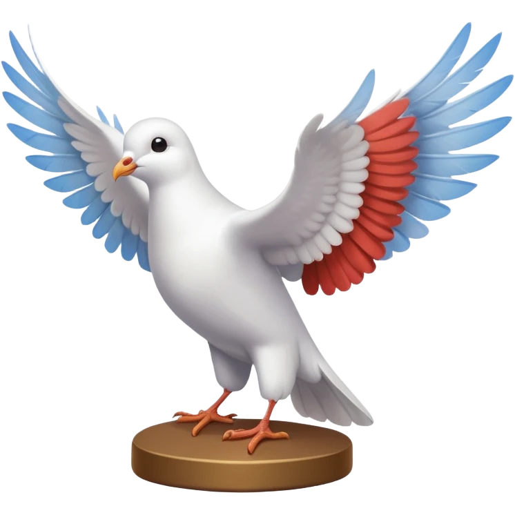 white dove in training perch emoji