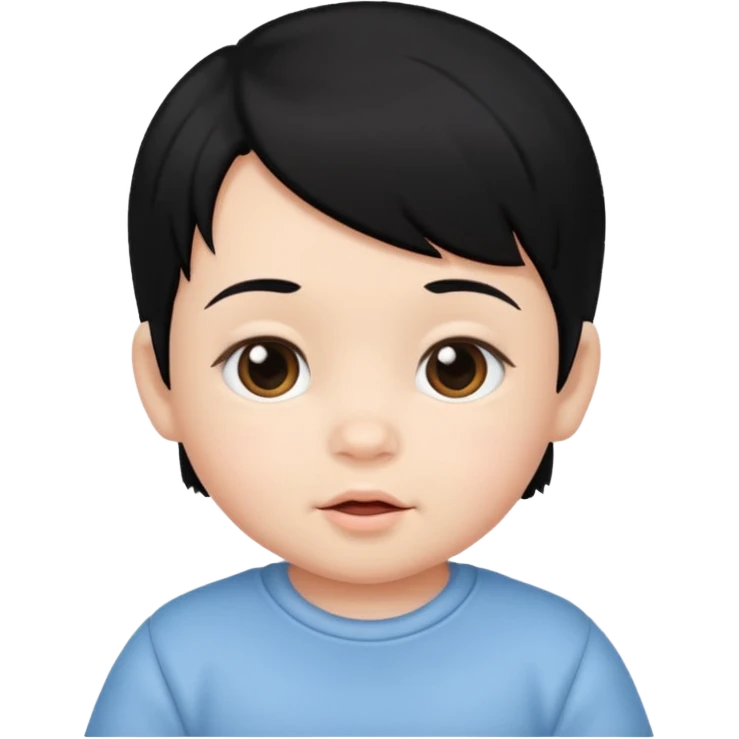 black hair baby emoji