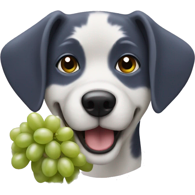 A dog eating grapes emoji