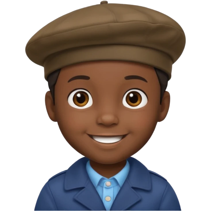 male dark toddler with beret emoji
