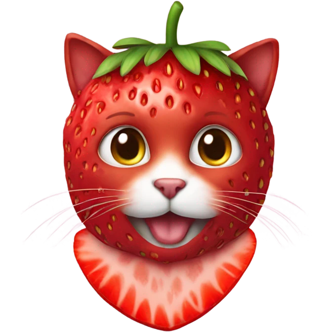 Cat wearing strawberry costume  emoji