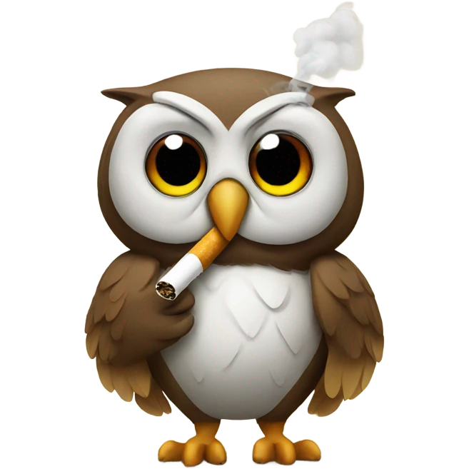 Owl smoking emoji