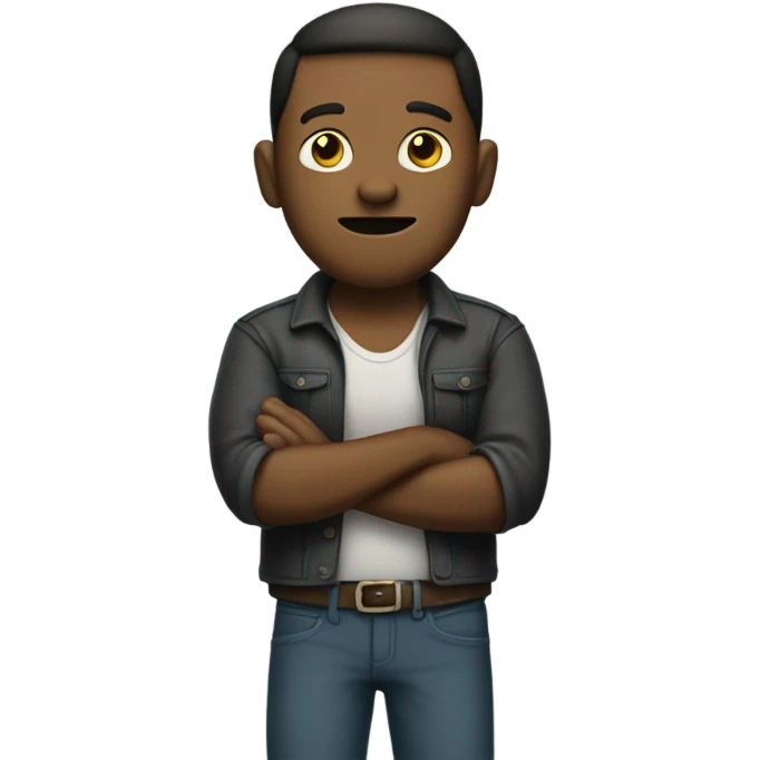 Blankman standing with arms folded emoji