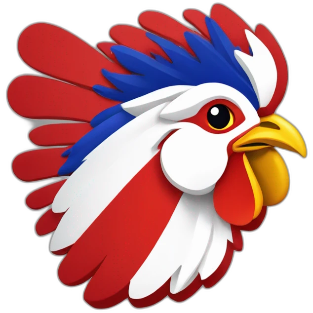 Coq rouge du Logo de la Fédération française de rugby emoji