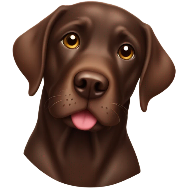 Chocolate lab being dumb emoji