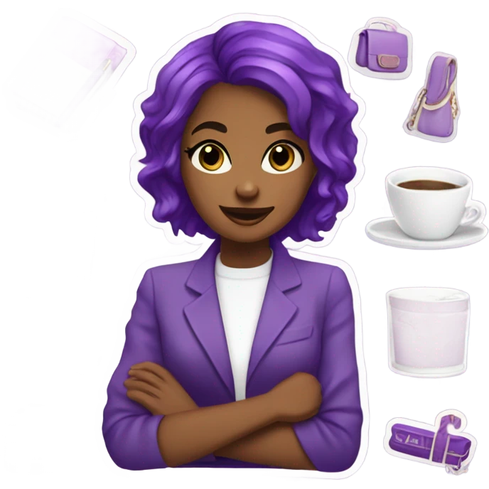 Purple clean girl planner stickers  emoji