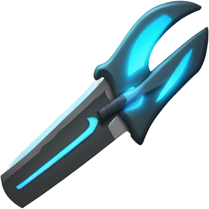 sci-fi long machete with blue ray blade emoji