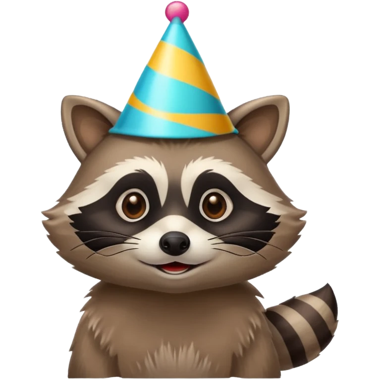 Raccoon with party hat emoji