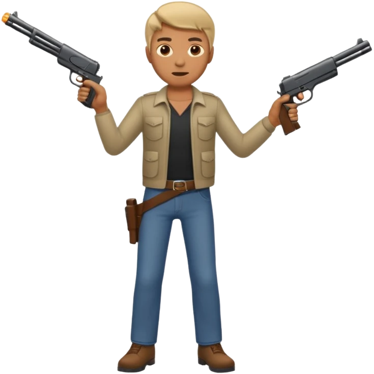 Full body male with a gun emoji