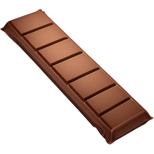 Brown chocolate bar in a white wrapper emoji