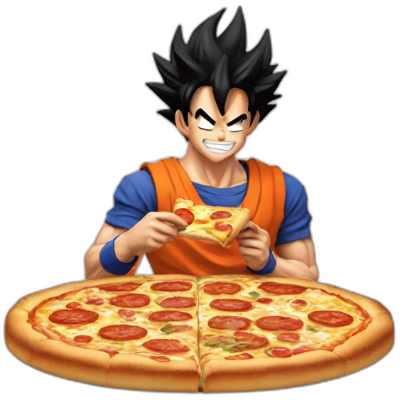 GOKU COMIENDO PIZZA emoji