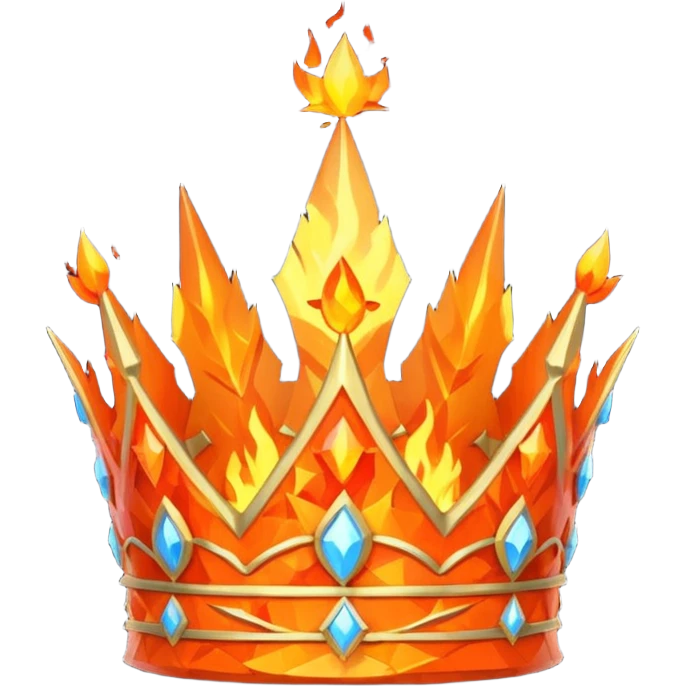 fantasy magic crown of fire and ash low poly emoji