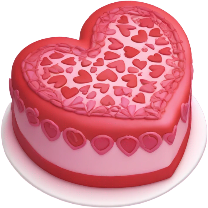 Red and pink extravagant heart shaped cake  emoji
