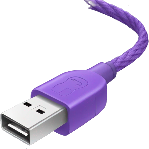 Purple usb cable emoji