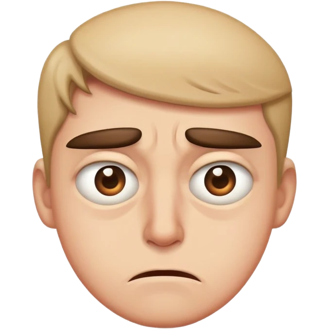 una persona disgustata che fa occhi strani, un po chiusi un po aperti emoji
