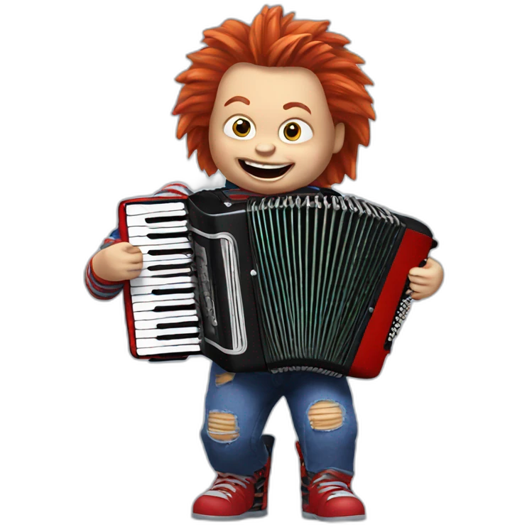 Chucky playing accordion emoji