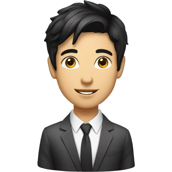 young sales person with black hair selling cars  emoji