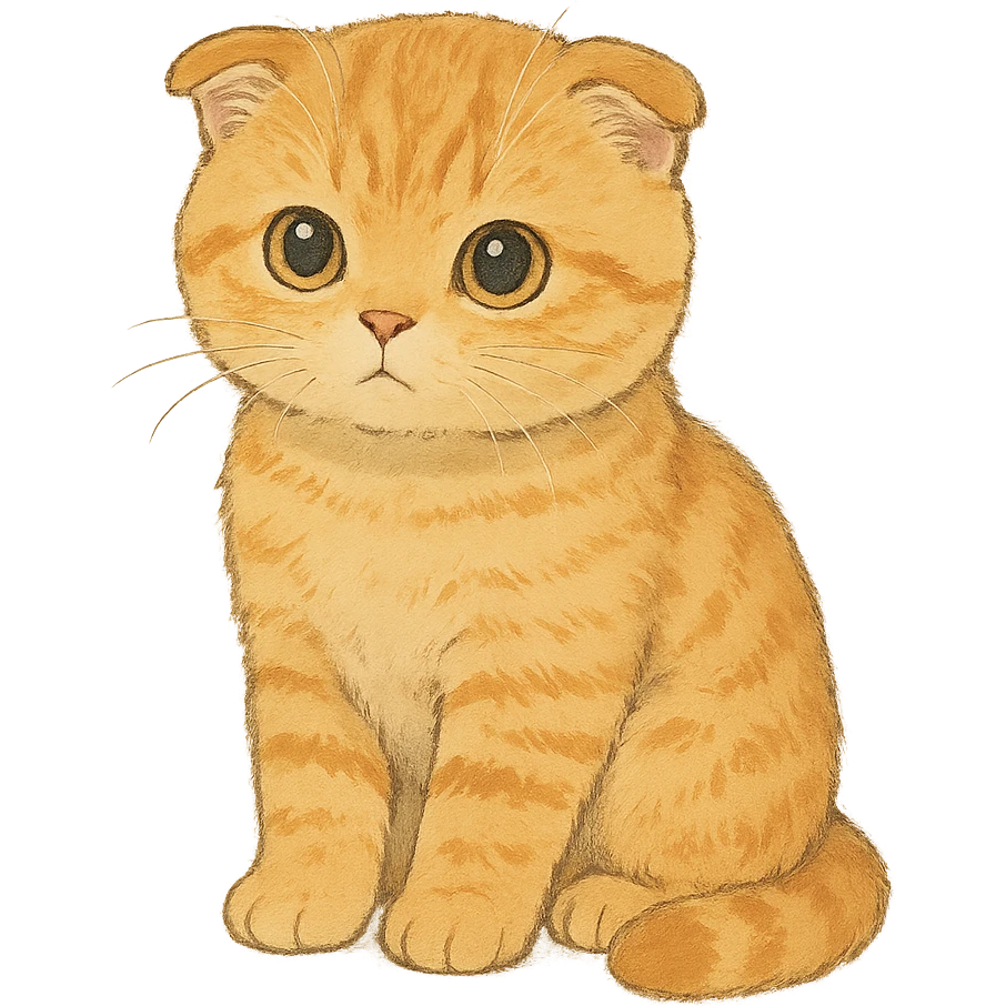 cute scottish fold orange kitten emoji