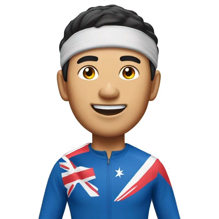 asia man runner who accomplish the abbott world marathon majors. emoji