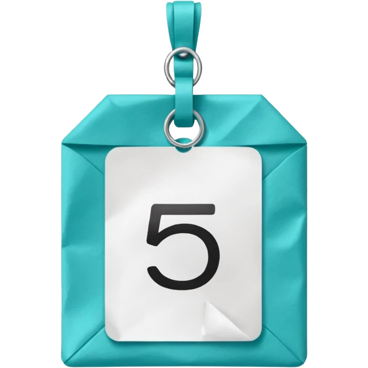 price tag emoji with $5, turquoise color emoji