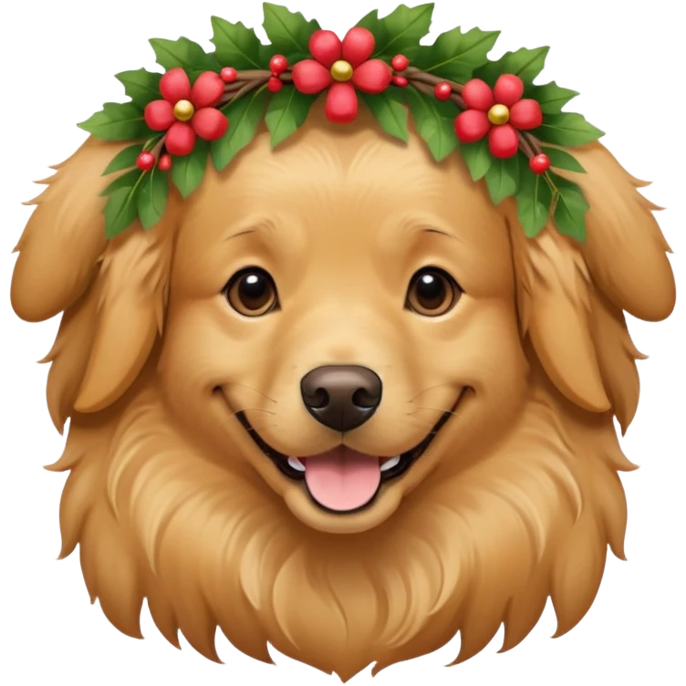 A dog with a wreath on its head emoji