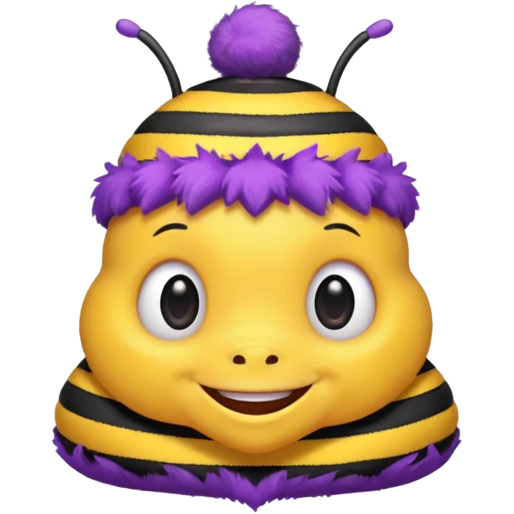 a Bee with purple Birthday Hat,  emoji