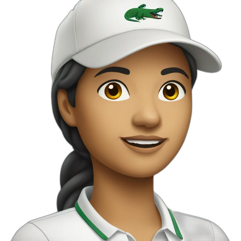 Latin woman using Lacoste  emoji