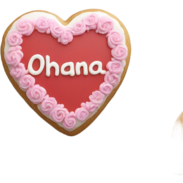 Cookie heart with ohana emoji