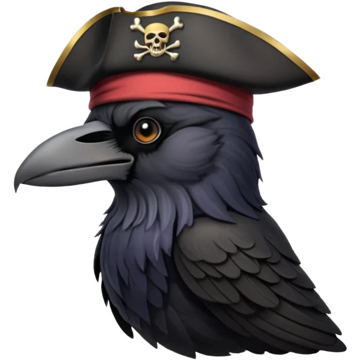 raven with a pirate hat 128x128 emoji