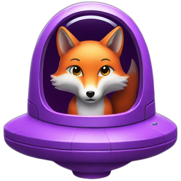a purple fox in a spaceship emoji