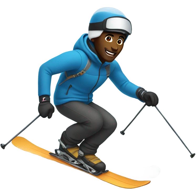 Black guy skiing  emoji