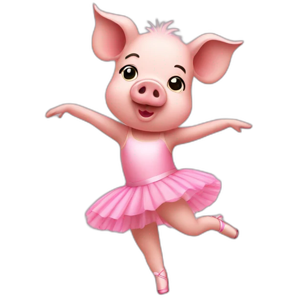 pig wearing a ballerina tutu and dancing emoji