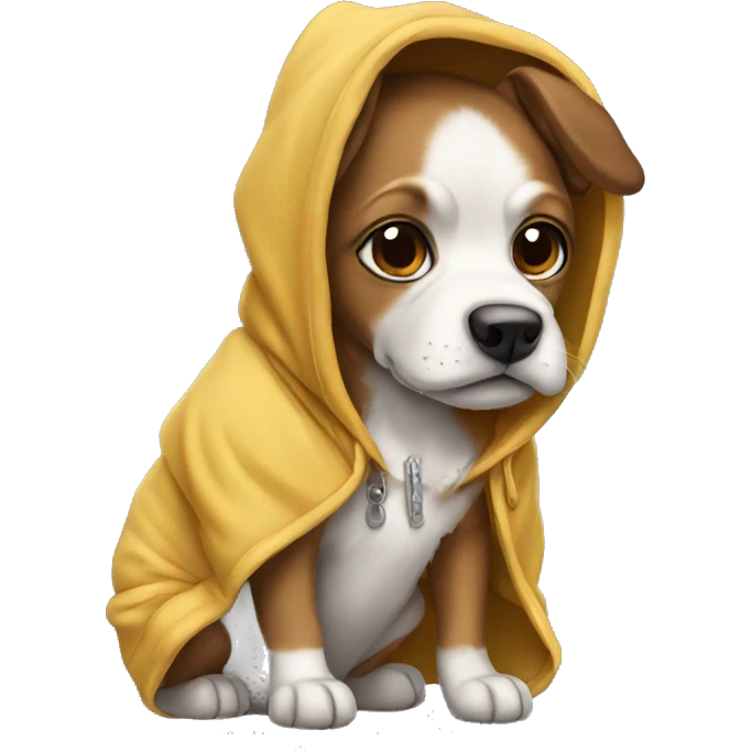 Dog wearing hoodie emoji