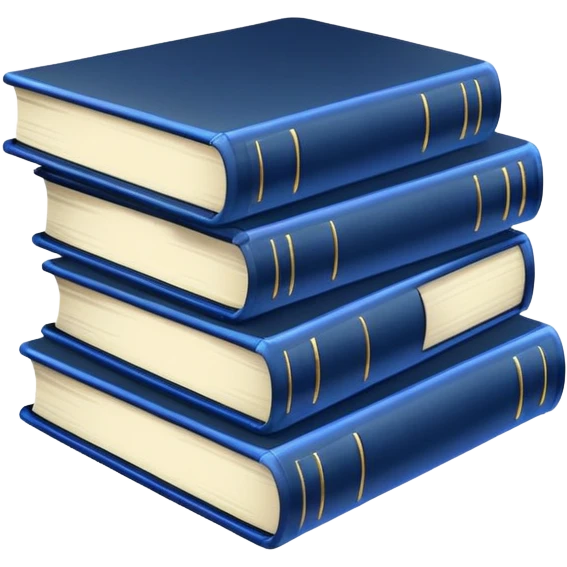 3 neon dark blue books emoji