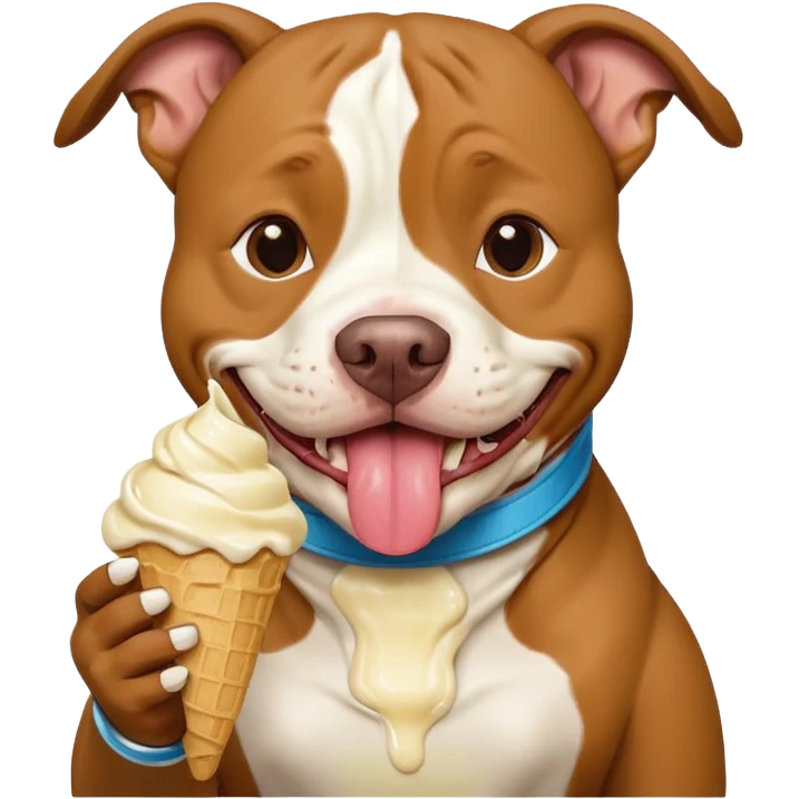 Pitbull eating ice cream emoji