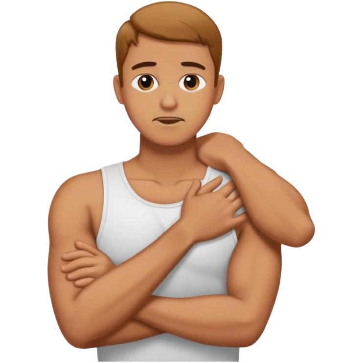 arms crossed holding neck choking guy emoji