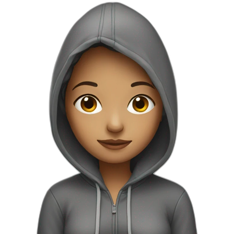 Girl wearing hoodie emoji