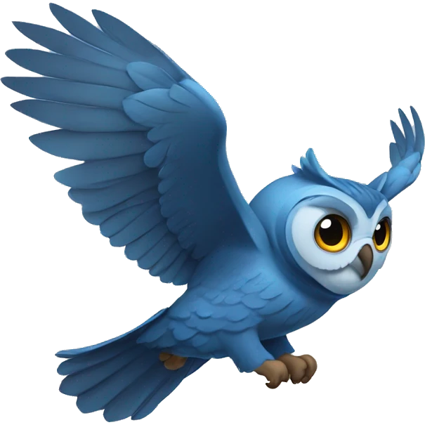 Flying blue owl emoji