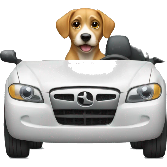 Dog driving a car emoji