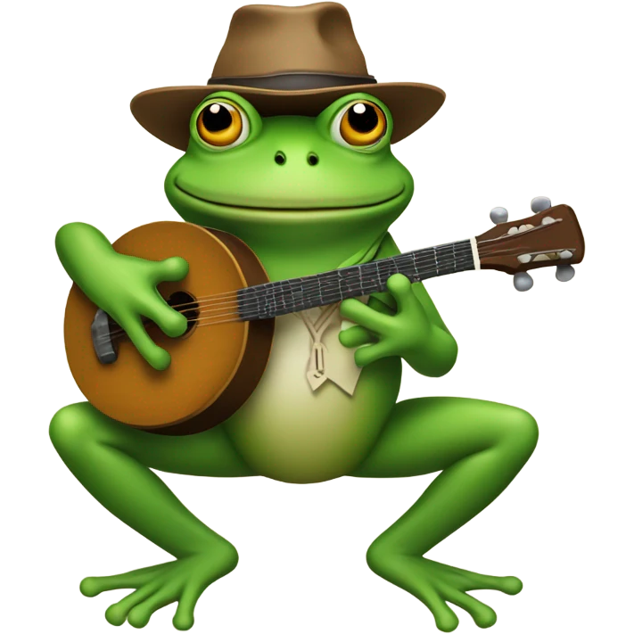 Frog playing the banjo emoji