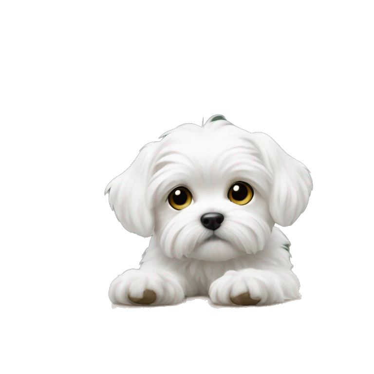 Maltese puppy with emoji