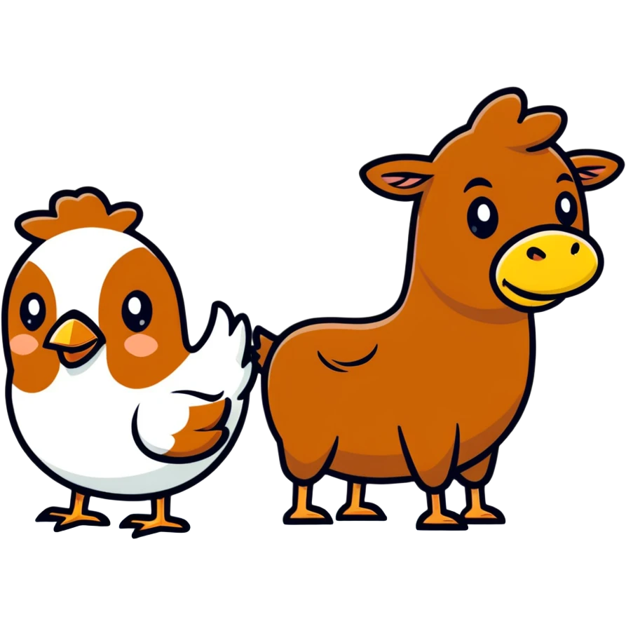 Brown chicken brown cow  emoji