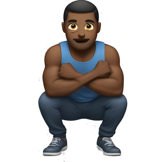 a man doing squat emoji
