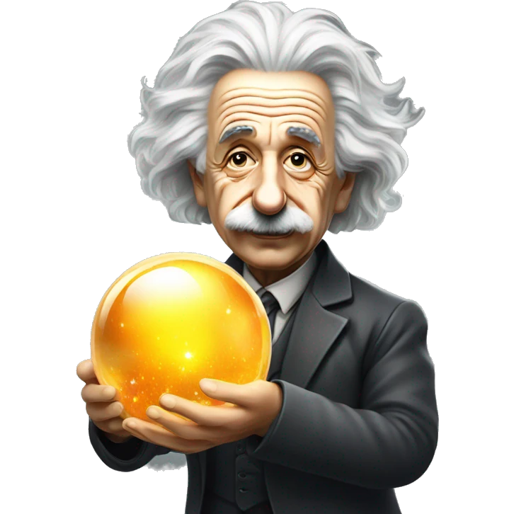 Albert Einstein with crystal ball emoji