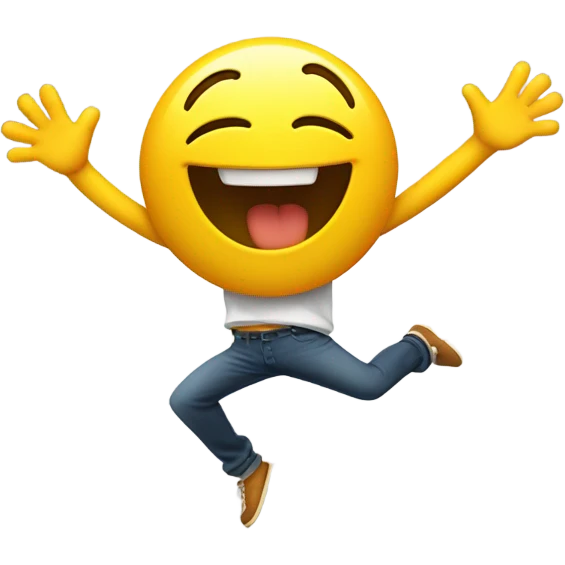 smiley face doing a happy dance emoji
