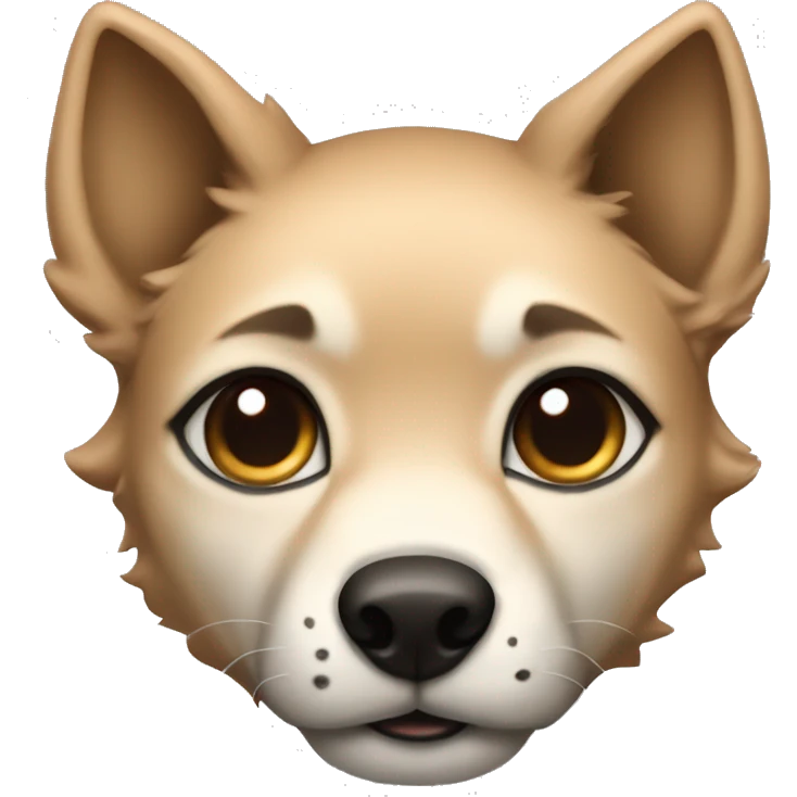 4 short legs a light brown puppy-like wolf with black ears emoji