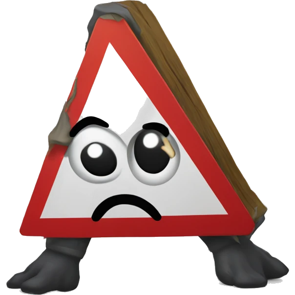 goofy danger warning sign monster emoji