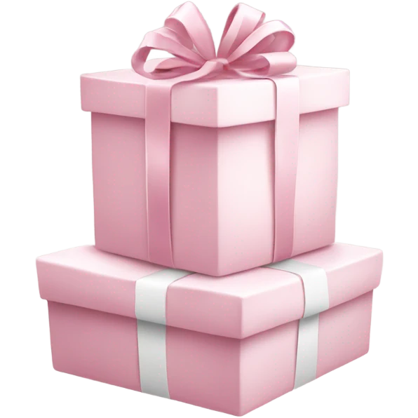 Light pink Christmas gifts under a white Christmas tree  emoji