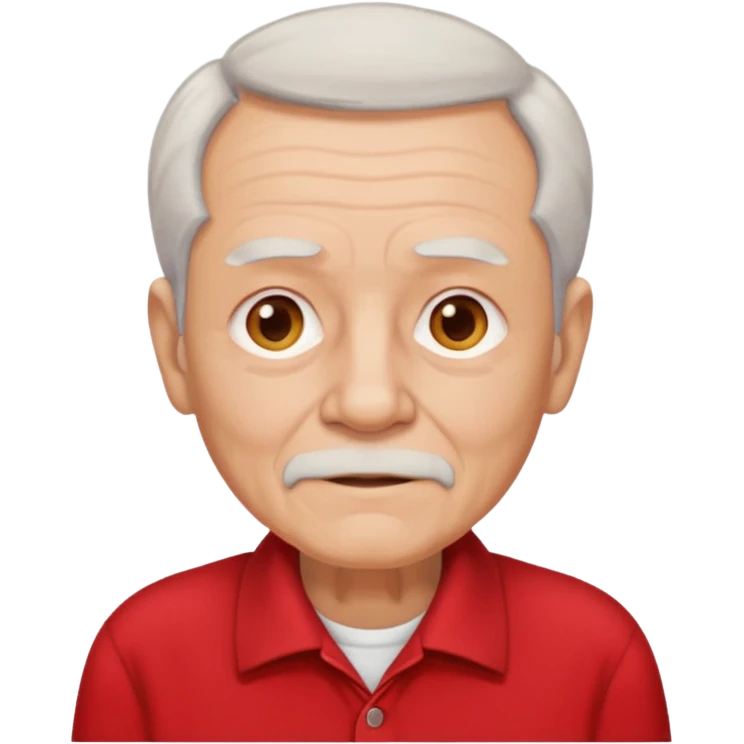 elderly man with red shirt emoji